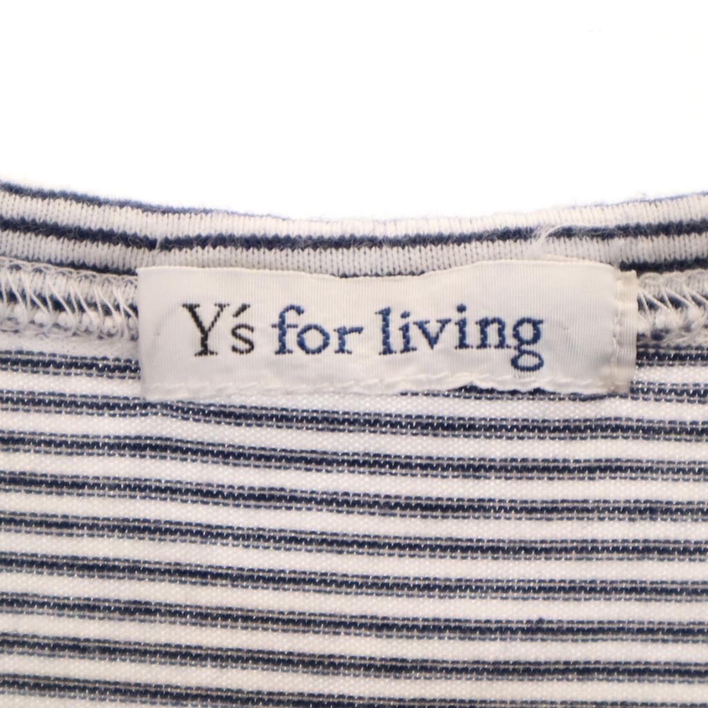 Y's for living Border Pattern Short sleeve T-shirt white Women Used