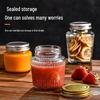 Striped Glass Storage Jar for Honey, Coffee, Tea, Nuts, Snacks, and More