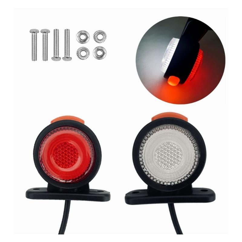 2pcs Truck Side Marker Light 12V 24V Turn Signal Clearance Light Replacement Side Marker Indicator Lamps Brake Lights