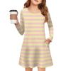 Girls' Long Sleeve Dress - Color Pocket Dress