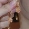 Luxury Cat Eye Stone Tassel Earrings Versatile High-End Elegant Earrings Small Luxury Fashionable