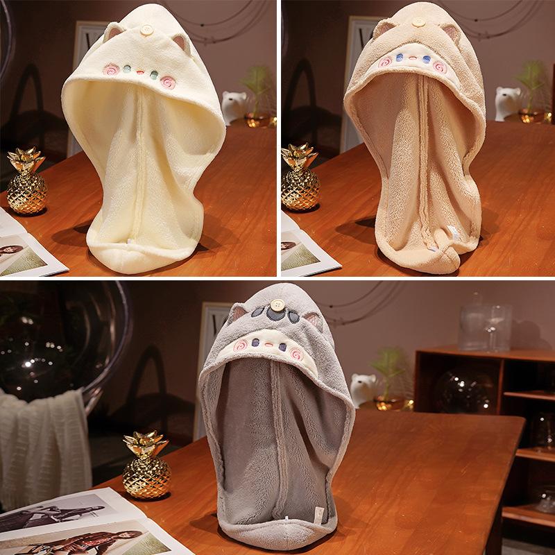 Pretty Lovely Cat Hair Towel Super Absorbent Hair Towel Set High-quality Skin-friendly Hair Towel for Family Bathroom