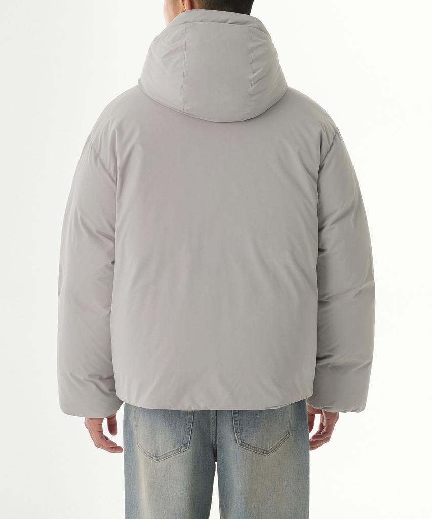 Musinsa Standard Minimal Hooded Down Short Padded Jacket [Light Gray]
