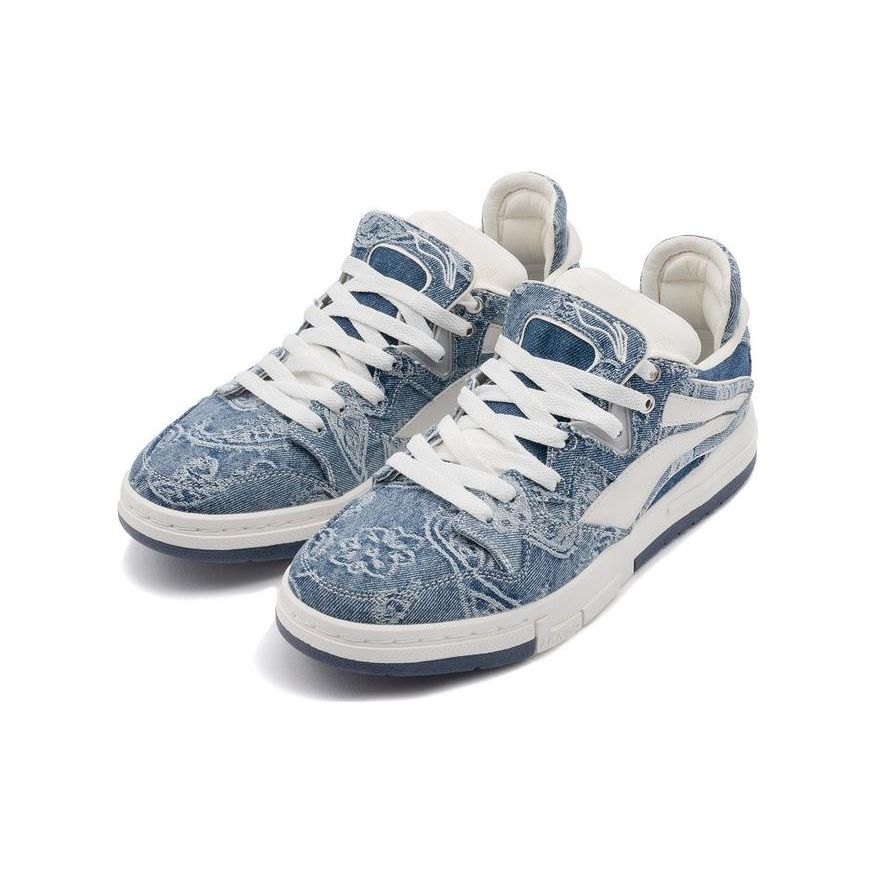 Li Ning We Wo Pro 1807 Special Edition Non-Slip Shock Absorbing Wear-Resistant Low-Top Sneakers Women Sneakers Blue AECR066-2