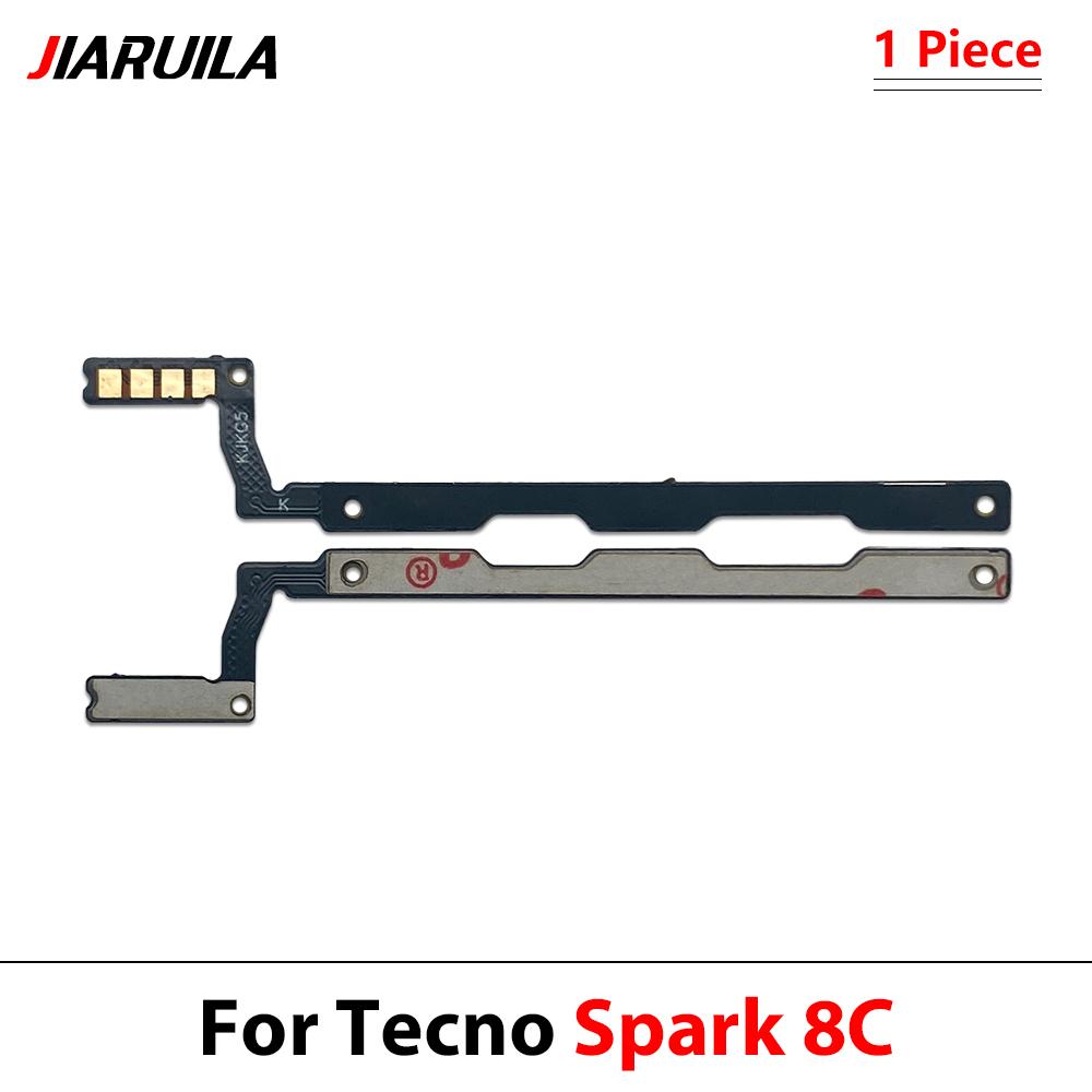 11Pcs For Tecno Spark Go 1116 Spark 11 Pro Plus Spark 6 Go Spark 11C 11C Volume Power Switch On Off Button Key Flex Cable