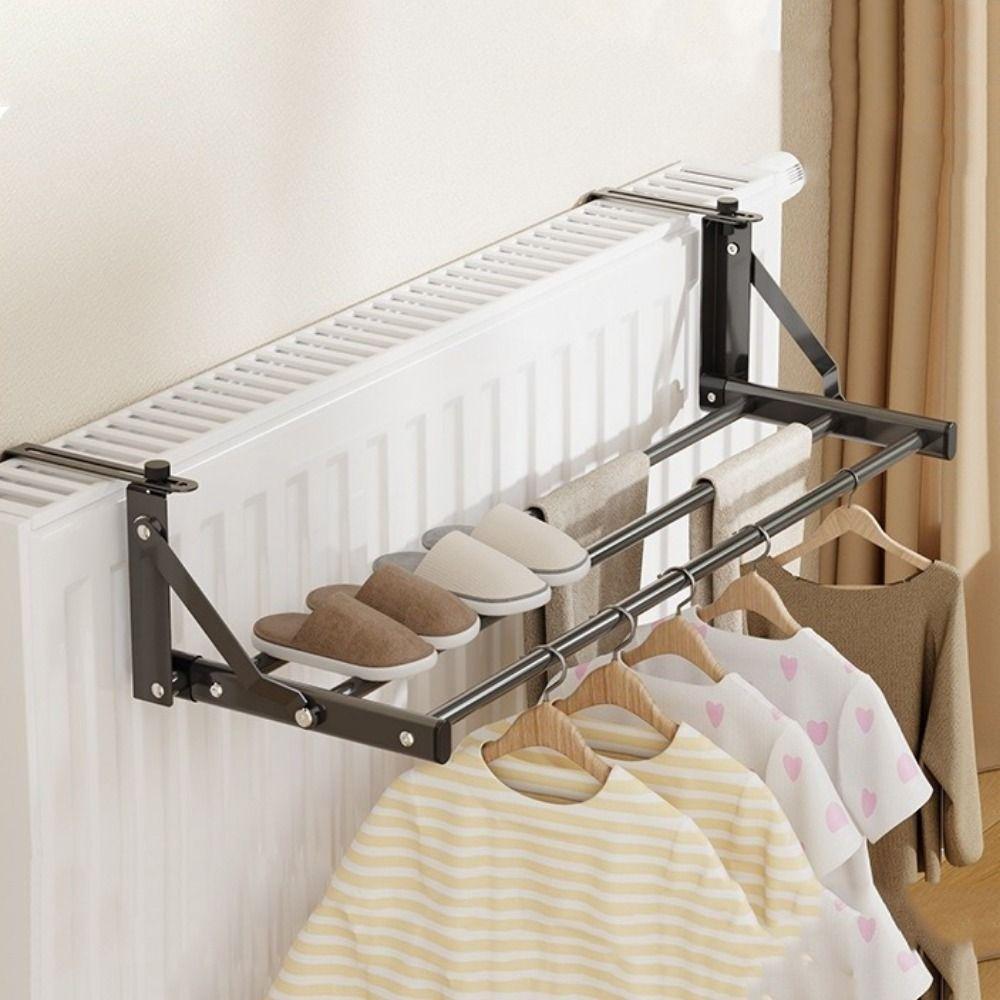 Carbon Steel Radiator Drying Rack Wall Mounted Shoes Storage Rack Clothing Racks Laundry Room