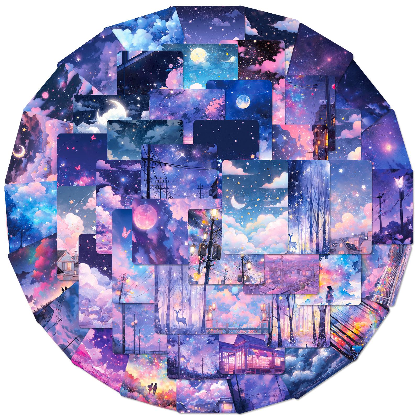 50 Sheets Dreamy Starry Sky Stickers - New Romantic Edition