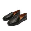 Fashion British High Quality leather flats shoes woman slip on loafers 34-43 big size square toe oxford shoes woman comfy working flats
