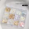 12 Grid Mini Zircon Pearl Nail Accessories Internet Celebrity New Mixed Flat Bottom Steel Ball Cross Decoration