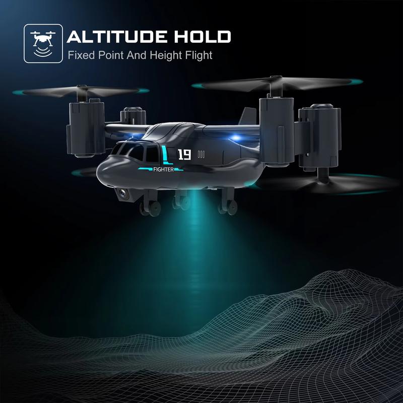 New Remote Control Airplane Toy with 480P Camera Suitable for Boys Two-in-One Air-Land Mode Helicopter Radio Drone Children Boy Christmas Gift