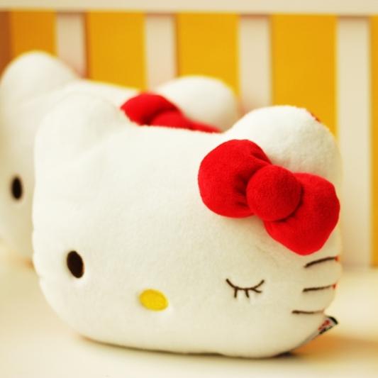 Kt Cat Headrest Japanese Style Stuffed Anime Hello Kitty Neck Pillow Car Seat Game Chair Decor Xmas Gifts Girl