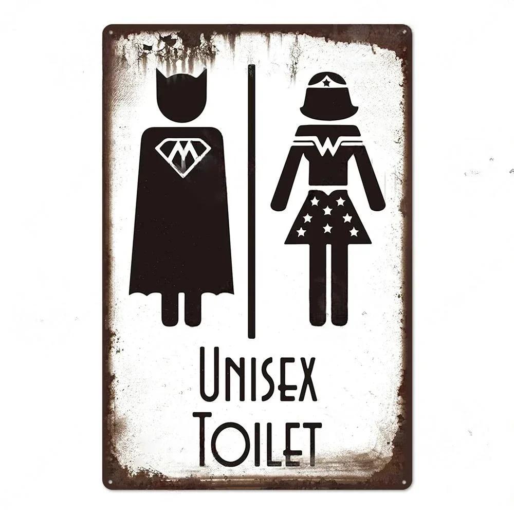 

1pc Vintage Aluminium Signs Bathroom Posters Decor Restroom Retro Plaque Plates Wall Art Room Decoration for Bathroom 8x12 In 20x30cm