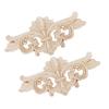 2Pcs Flower Carved Long Onlay Applique Carving Decal Furniture Decoration (#1: 16*7.5cm)