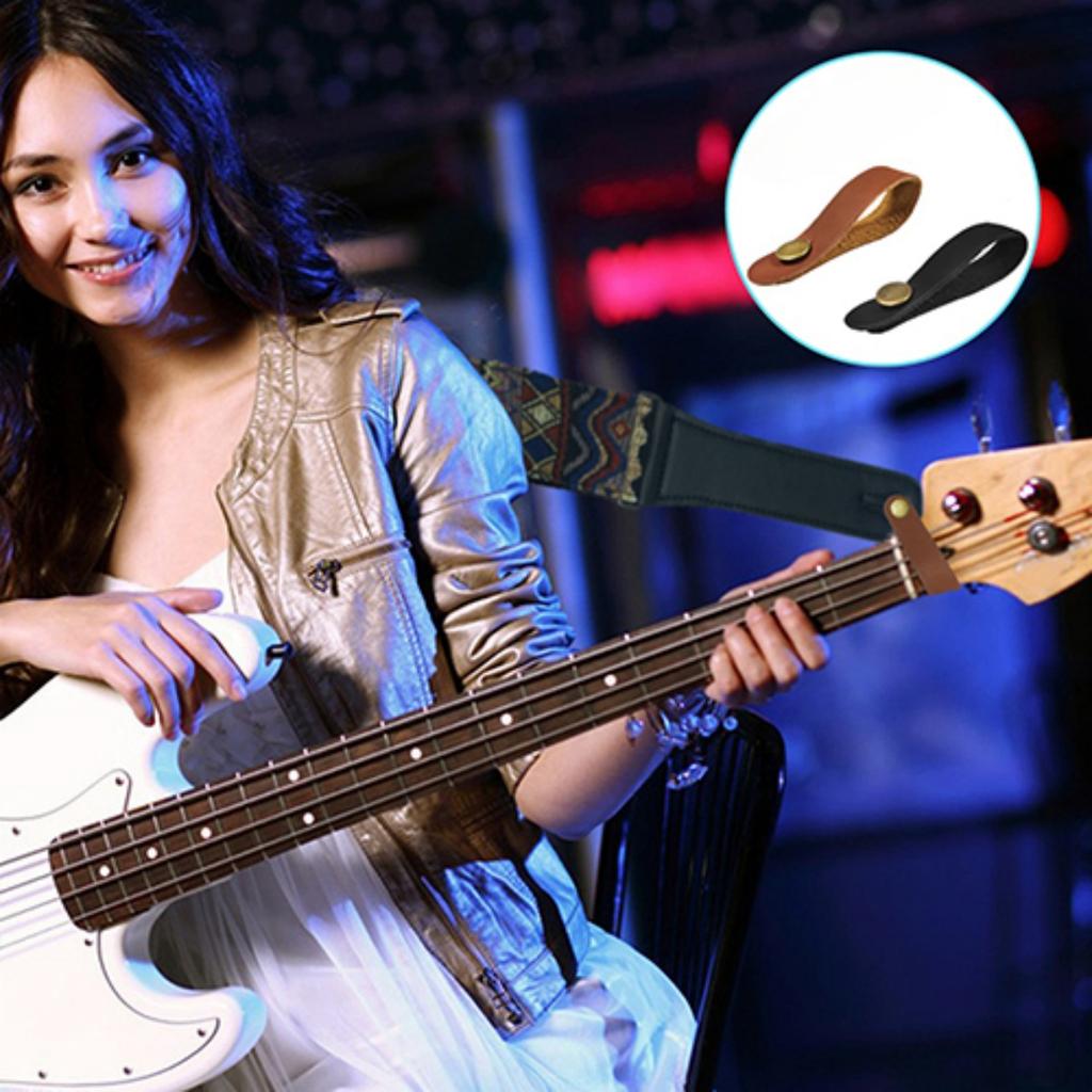 Miwaye Guitar Neck Strap Guitar Leather Strap Holder Button Safe Lock for Ukulele Bass Acoustic Guitar Accessories