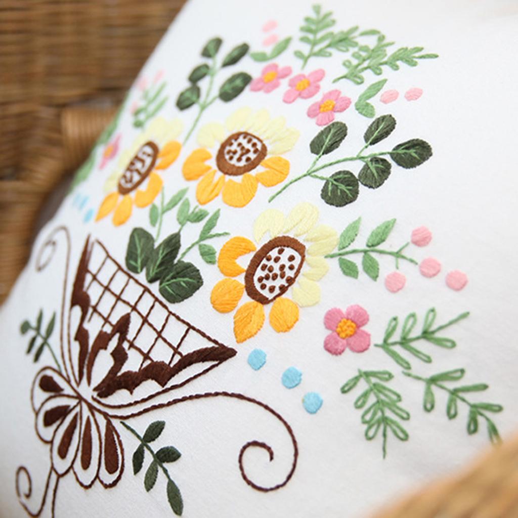 Pillow Covers Sewing Kits Embroidery Pillow Covers Kits with Embroidery Needle Pillow Case Craft Kits for Adults Kids
