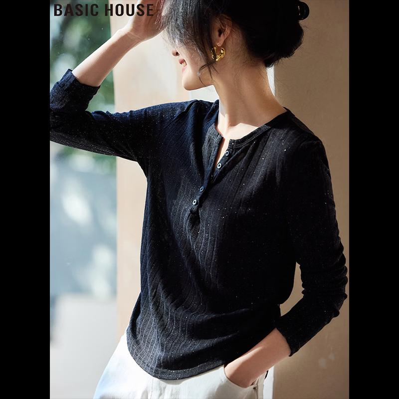 

Basic House Ribbed Long Sleeve T-Shirt One Size