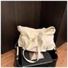 Nylon cloth large capacity tote bag women's new versatile pleated commuter shoulder messenger bag spring