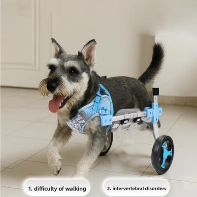 Vierrad-Unterstützung Gehhilfe Verstellbarer Hunde-Rollstuhl für Hinterbeine Langlebiger Haustier-Mobilitätswagen mit Komfortpassform für ältere Hunde
