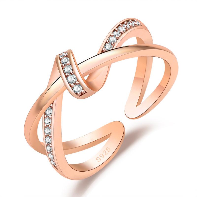2022 Korean Fashion Women's Diamond Flash Open Ring - Stylish Hollow Design