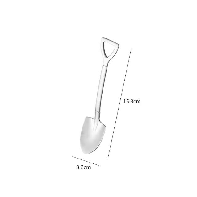 2Pcs/Set Stainless Steel Shovel Spoon Retro Cute Teaspoon Coffee Ice Cream Dessert Watermelon Spoon Kitchen Tableware Gadget