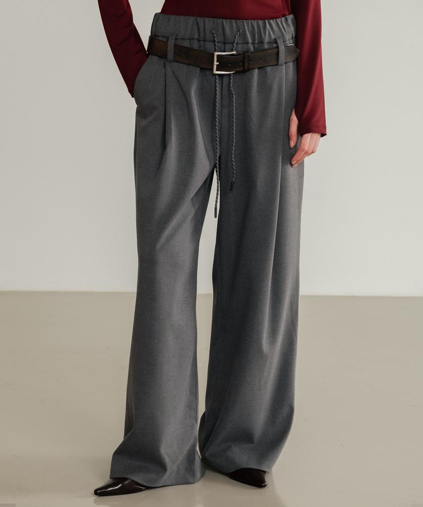 SSIN AND LEE (W) Low Loop Banding Slacks Gray