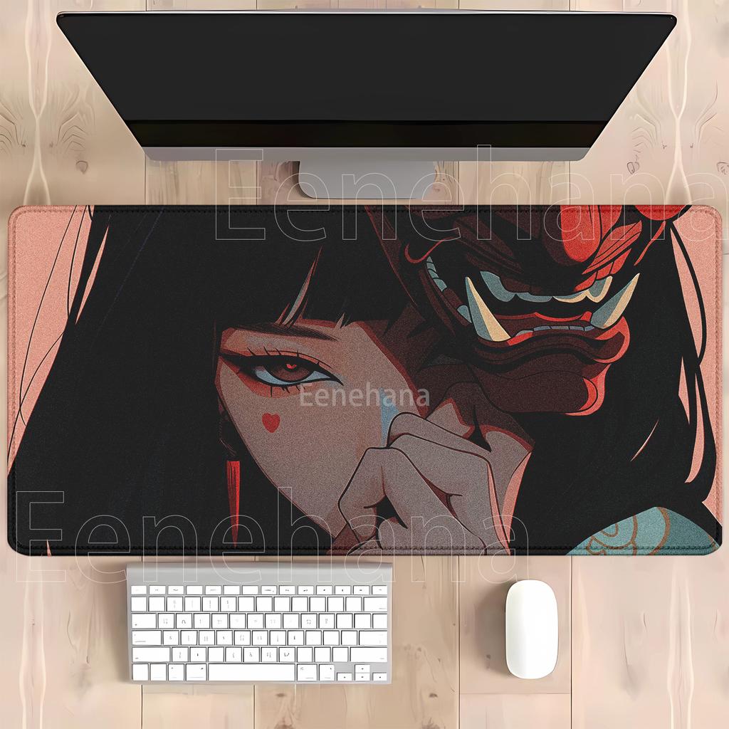 Mouse Pad Anime Mask girl Large Game Computer Office Game  Rubber Antislip Gaming Keyboard Mousepads offices overlock Desk Mat