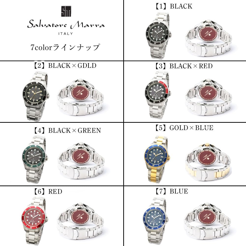 Salvatore Marra 10 ATM Water Stainless Steel Black Metal Japanese Salvatore Marra Popular Brand SM22110 Includes Watch Cloth Men's Solar-Powered