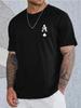 Unisexs Casual Summer Crew Neck Tee Tiny White Gothic A Spade Poker Chest Graphic Soft Breathable Loose Cotton Short Sleeve Top