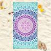 Bohemian Flowers Beach Towel Ethnic Style Floral Print Quick Dry Sandproof Absorbent Towel for Summer Beach Travel Vacation