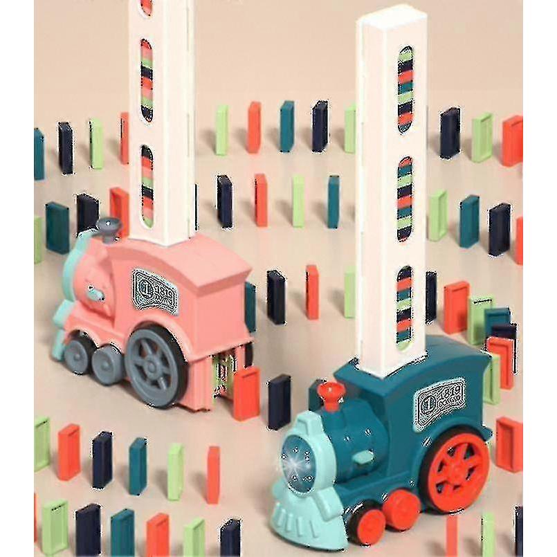 Domino Toy 60 Piece Electric Automatic Domino Train Building Blocks Set Multi-color Option
