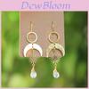 Silver Geometric Quartz Earrings With Moon And Star Design For Women Summer