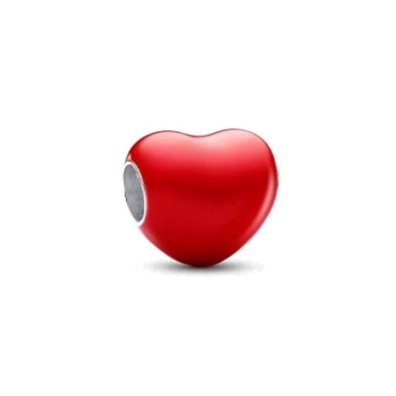 Pandora Heart-shaped charm 925 silver pendant for men and women, couple style, red 793087CO