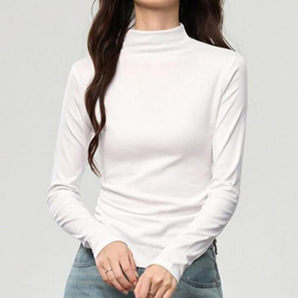 Navava Women WaisT Shirring Half Pola Solid Long Sleeve T shirT nT3015