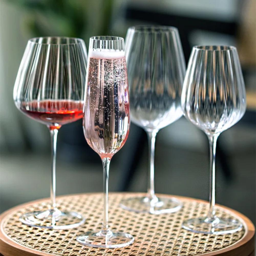 Transparent Corrugated Crystal Glass with High Aesthetic Value Home Wine Glasses Party Champagne Christmas Gifts Light Luxury