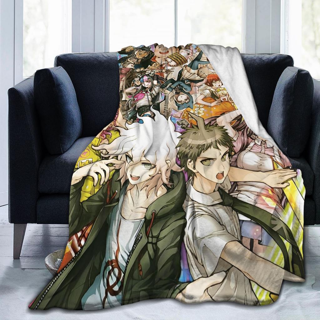 Danganronpa Game Anime Blankets Monokuma Nagito Flannel Novelty Warm Throw Blankets for Bedspread All Season Couch
