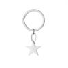 Porte-clés en acier inoxydable étoile à cinq branches Design 3D lisse Pendentif de sac tendance Porte-clés pratique ne se décolore pas