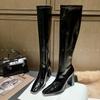 Boots Women's Winter 2025 New Long Skinny Boots High Heel Thick Heel But Knee High Knight Boots