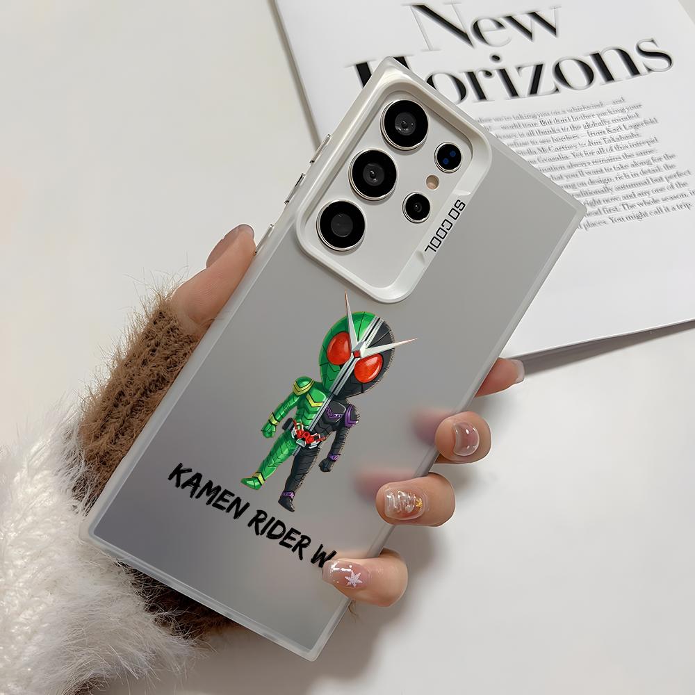 Classic K-Kamen Rider Phone Case For Samsung Galaxy S25 Edge S24 S23 S22 S21 S20 Ultra Funda Silicone Silver Cover