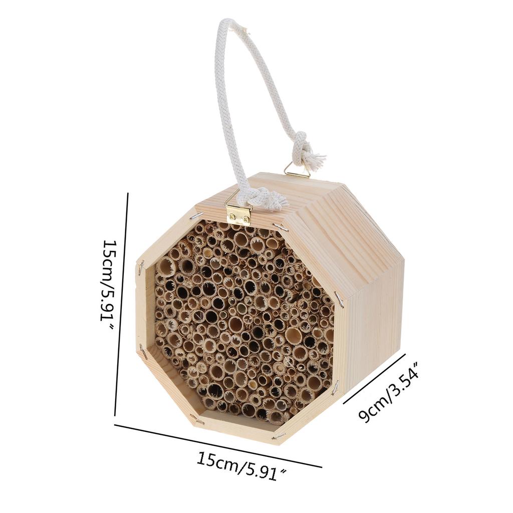 Bee Hotel for Garden and Yard Bamboo Bee Hive for Bees Butterflies Mason Bee Houses and Supplies for Outdoor Garden