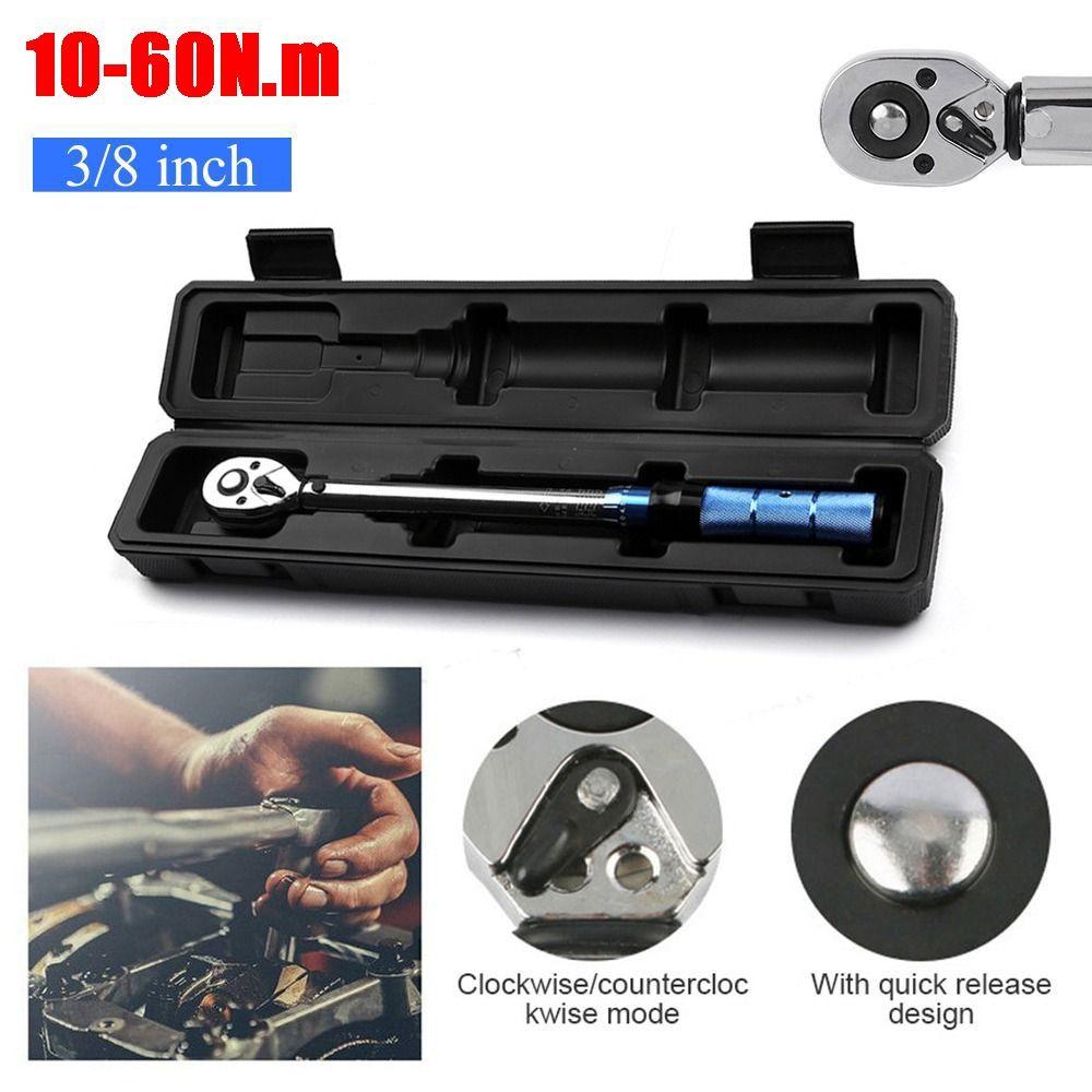 Square Drive Torques Key Torque Wrench 10-60N.m Ratchet Socket Spanner  Hand Tool
