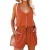 Damen-Overalls mit elegantem Frühlings- und Sommertemperament, einfarbiger ärmelloser Camisole-Weste, kurzer Jumpsuit-Hose