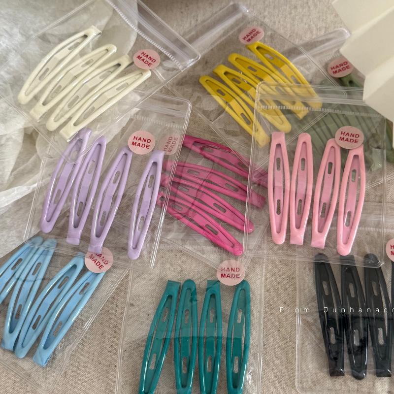 Cute Oil Drop Pea BB Clip Set Broken Hair Bangs Clip Basic Face Wash Makeup Hairpin Edge Clip Hair Accessories