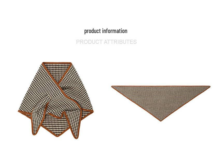 2025 High-End Podzim/Zima Trojúhelníková šála se vzorem kohoutí stopy pro Evropu a Ameriku