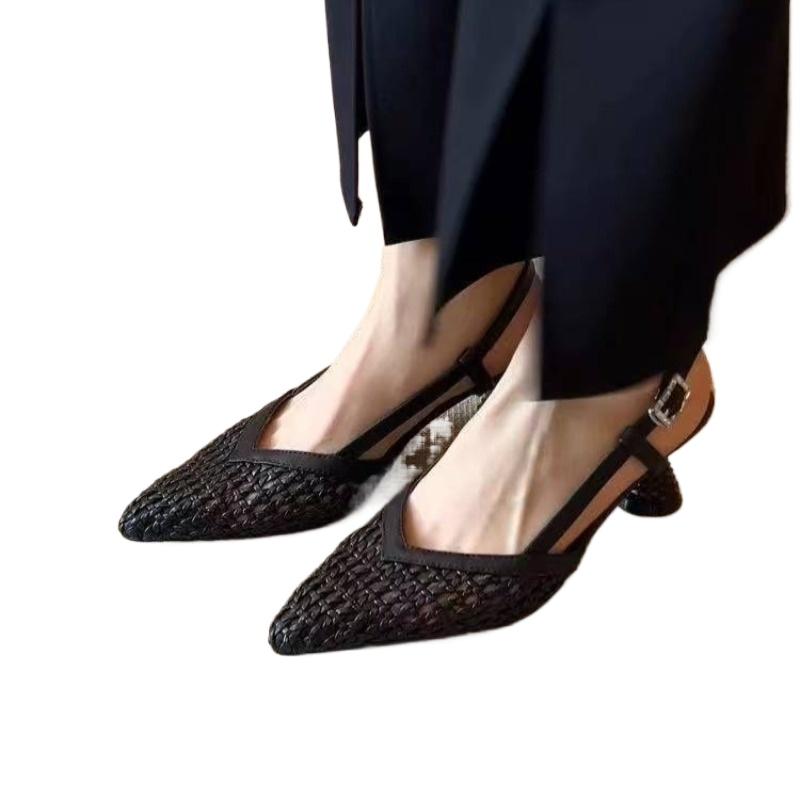 Fashion 2025 Hot Sale Ladies Shoes Closed Toe Women's Sandals Fashion Buckle Strap Office and Career New Shallow Best Seller Heels Women