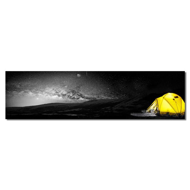 Naturlandskap Bybilde Svart Rød Tog Lerretmaleri Veggkunst Bilder Plakater og Trykk for Stue Soverom Hjemmeinnredning Uten Ramme