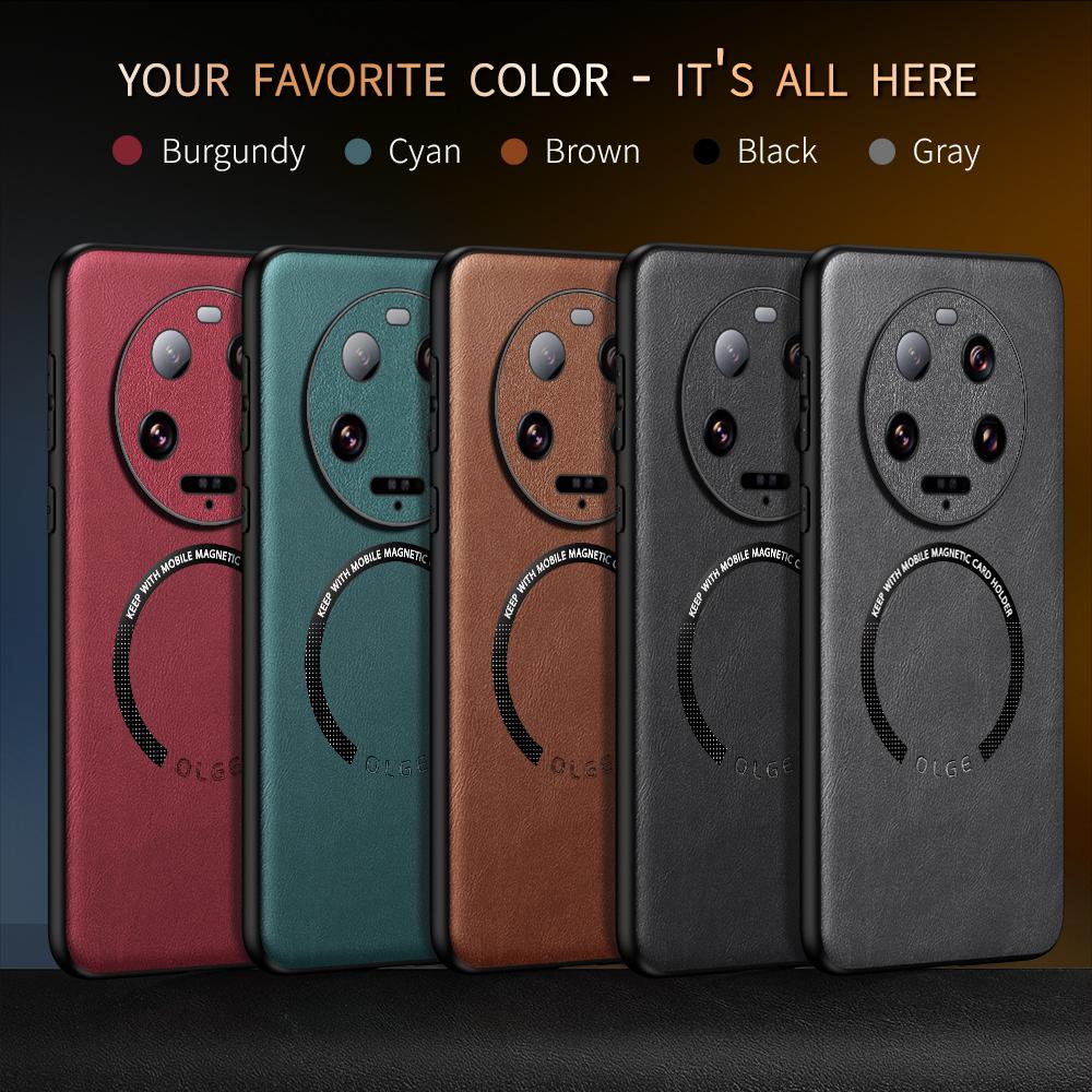 Luksusowe skórzane etui magnetyczne Magsafe do Xiaomi 14 13 12S 11 13T 5G Etui z uchwytem samochodowym Silikonowe odporne na wstrząsy Pokrowiec ochronny