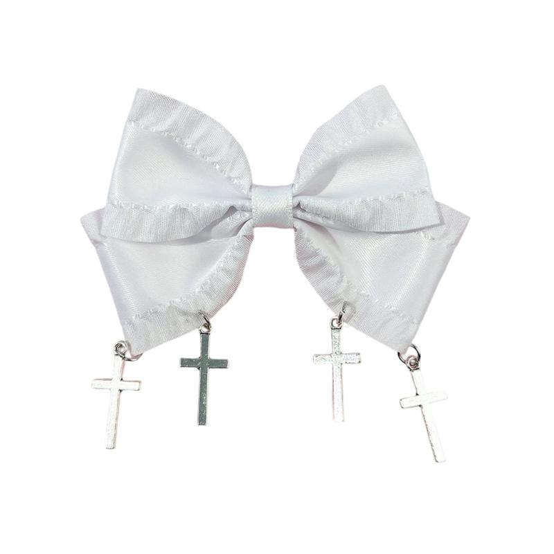 

1PC Adjustable Fabric Hair Clip With Heart Crosses Bows Decoration Secure Grip Fashion Hair Accessories Ribbon