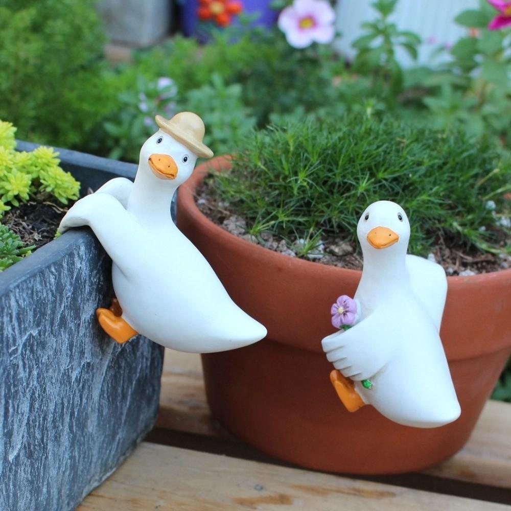 3PCS/SET Adorable Shape Simulated Animal Ornaments Realistic Duck Figurine Balcony