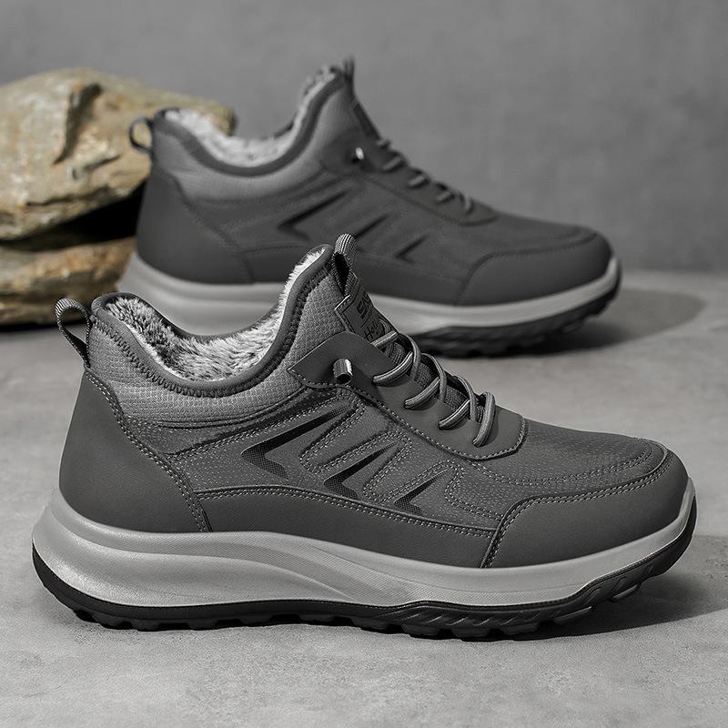 

Cotton shoes casual sports shoes winter velvet thickened warm walking shoes new 45 сірий колір