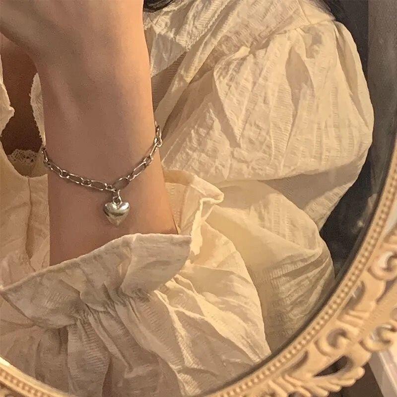 European and American Heart Bracelet Ins Niche Design Simple Elegant Hip Hop Minimalist Punk Retro